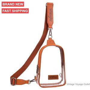 Stadium Approved Clear Crossbody Sling Bag, TPU Material, 8.6x6.1x2.1 Inches